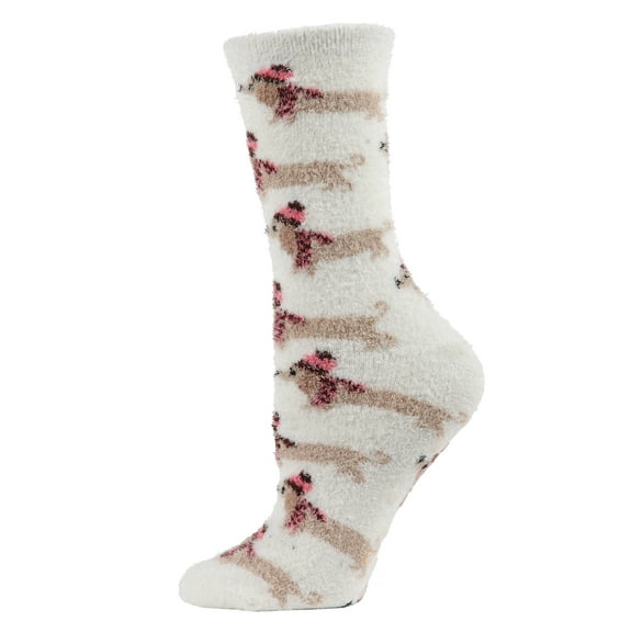 MeMoi Women's Hot Dogs Cozy Crew Socks - Womens - Female, One Size, Vanilla Ice