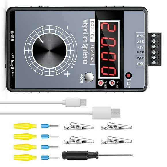 Precision 0-10V/0-22mA Signal Generator Voltage and Current Output, Battery Status Display Tool