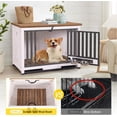 thumbnail image 7 of Aivituvin Folding Dog Crate Furniture Portable Metal Dog Kennel with Dog Bowls & Tray, Dog Crate for Small & Medium Dogs with Opening Roof, 7 of 7