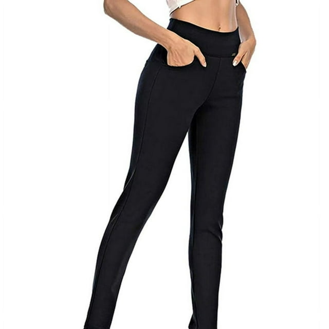MesaSe Women‘S Comfortable Stretch Slim Leg Dress Pants High Waisted Buttonless Pants With Pockets For Work(2XL)