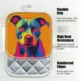 thumbnail image 3 of 4 Pack Pot Holders,Kitchen Essential, Potholder Set,Pop Art Representation Of A Pitbull, 3 of 6