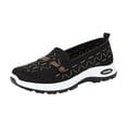 thumbnail image 4 of Women's Woven Slip On Sneakers Non Slip Knit Orthopedic Shoes Breathable Low Top Wide Width Walking Loafers Black Size 7, 4 of 5