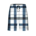 thumbnail image 4 of yillto Men's Plaid Lounge Shorts Sleepwear Pajama Bottoms Elastic Waist Drawstring Pjs Shorts with Pockets, 4 of 6