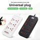 thumbnail image 4 of Inteprter Tira de tomacorrientes universal de 6 vías con puertos USB, enchufes eléctricos multifuncionales ignífugos, oficina, escuela, apartamento Electrónica  enchufe de EE. UU. Blanco, 4 of 6