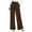 Brown, variant on Women's Elastic High Waist Knit Wide Leg Pants, Casual Trousers with Pockets, Comfort Lounge Pants for Home, Travel and Daily Errands,Coffee,L