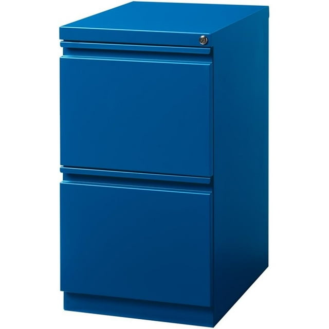 Bowery Hill 20"D Metal Mobile Pedestal 2-Drawer Filing Cabinet File/File - Blue