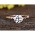 thumbnail image 2 of HeartsAndYou 1ct Round Cut Moissanite Engagement Ring for Women 18k Rose Gold Over Silver Rope Solitaire, 2 of 8