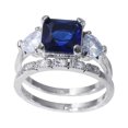 thumbnail image 5 of YYKihy Bright Zircon Ring Round Blue Stone Jewelry Fashion Jewelry Engaged Ring For Women, 5 of 9