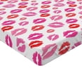 thumbnail image 2 of Ambesonne Lips Fitted Sheet, Pink and Red Romantic Kisses, Full Size, Multicolor, 2 of 3
