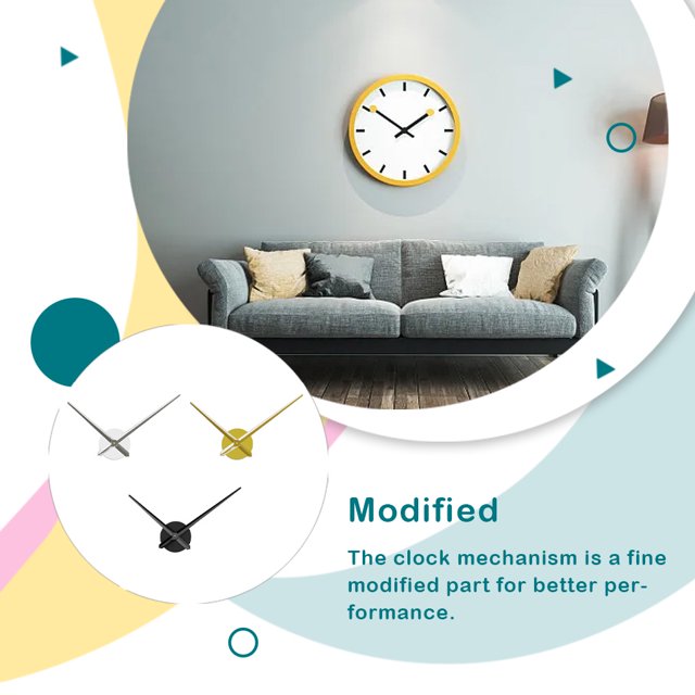 VONKY Wall Clock Mechanism DIY Modified Powered Adjustable Analog Quiet Running Detachable Mechanisms Silver Large