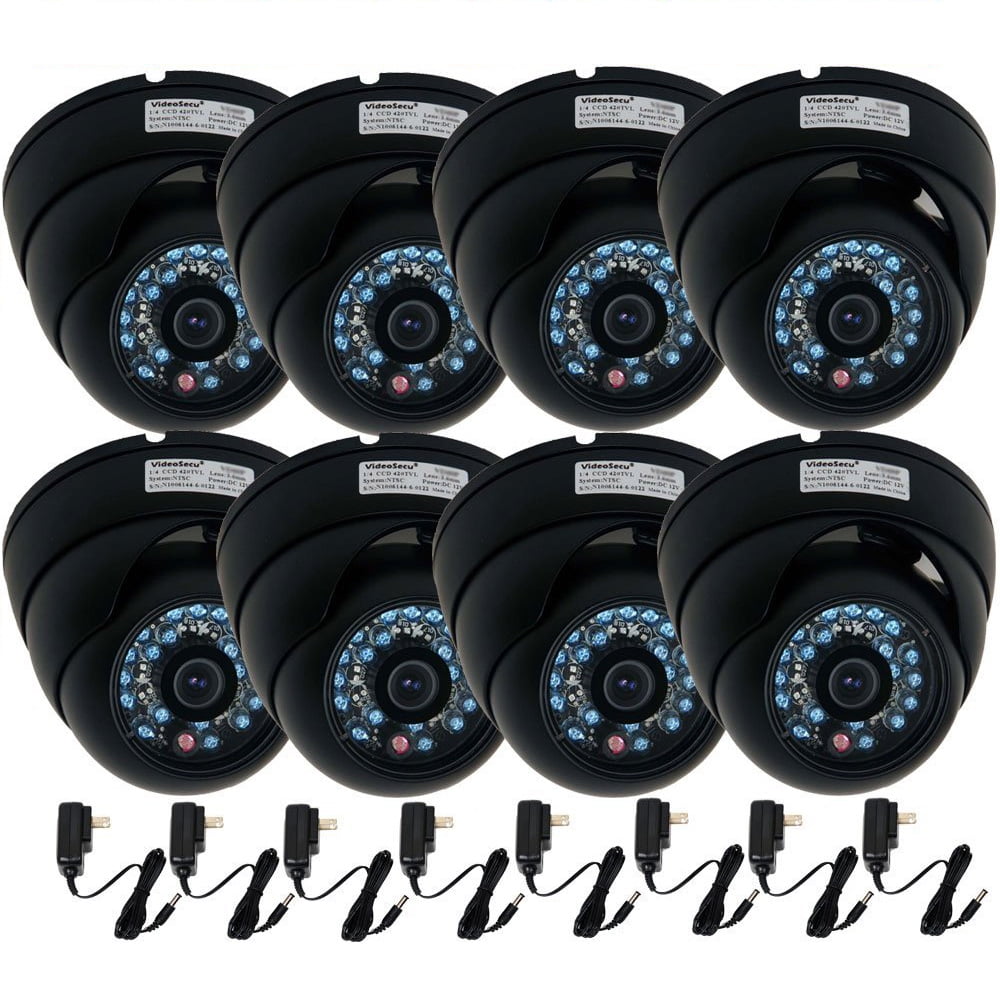 VideoSecu 8x IR Day Night Vandal Proof 600TVL High Resolution Security Camera 3.6mm Wide Angle View Bulit-in 1/3 inch SONY CCD with Powers bzh