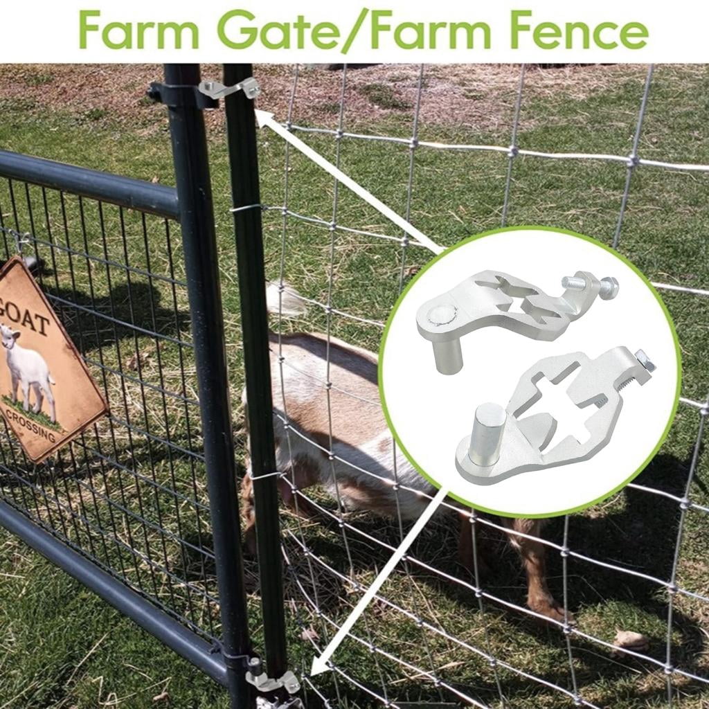 Farm Gate Hinges Pin Set of 2 Hot Dip Alloy Steel T Post Mounting Hardware for Garden Fence and Chain Link Gate