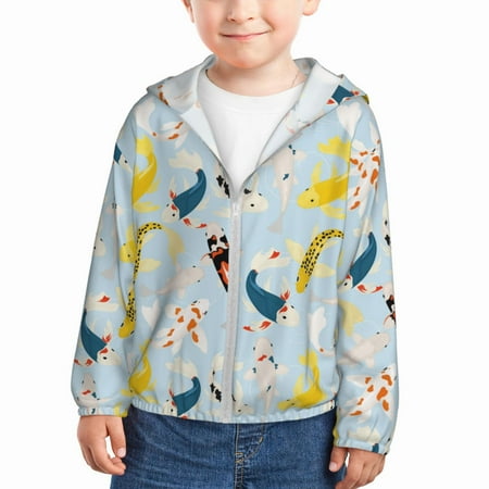 

Lukts Japanese Carps Print Children s Long-Sleeved Sun Protection Clothing Hooded Sweatshirts for Boys and Girls Outdoor Sports-2 Years