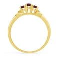 thumbnail image 5 of 14k Yellow Gold Oval Garnet And Diamond Three Stone Ring, 5 of 6