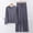 Gray, variant on Gifts Dianli Pajamas Sleepwear Long Sleeve Round Neck Lace Up Wide Leg Pants Two Piece Set Breathable Solid Color Home Loungewear Comfortable Sleepwear Nightwear