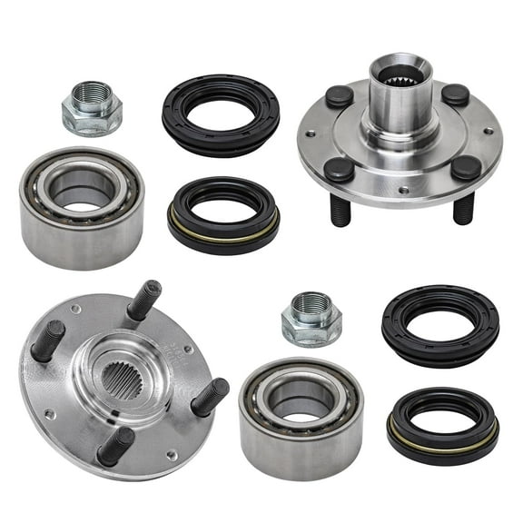 Detroit Axle - (Both) Front Wheel Hub and Bearing Assembly Replacement for Honda Accord Prelude 4 Lug W/o ABS (Pair) 518504 x2