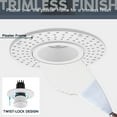 thumbnail image 3 of LUXRITE 1 In. LED Round Trimless Spotlight, 5CCT, 12W, 38 Beam, 1000 Lumens, Dimmable TRIAC, IC & Wet Rated, ETL Listed, 3 of 7