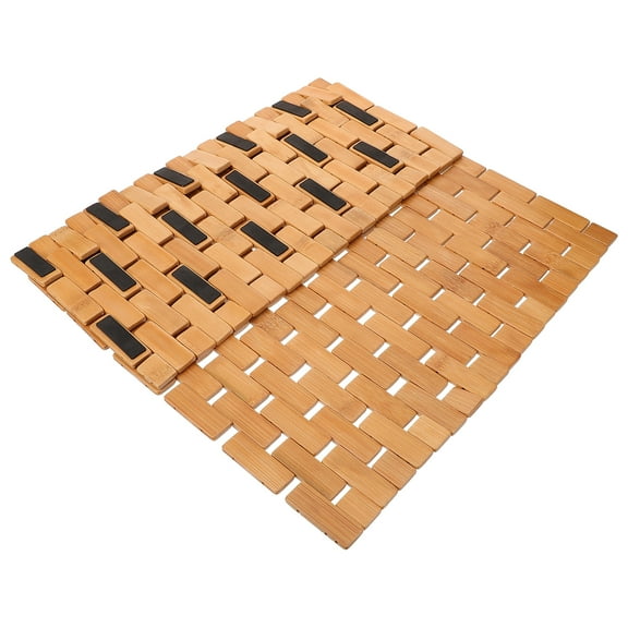 Homoyoyo Bamboo Shower Mats for Bathroom Anti-skid Bamboo Home Decor Families Shower 1Set