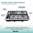 thumbnail image 2 of Parrilla A Gas 4 Quemadores Acero Inoxidable Empotrable, 2 of 6