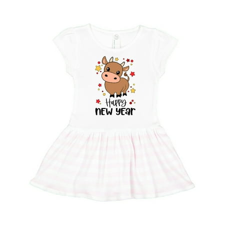 

Inktastic Happy New Year Cute Ox Gift Toddler Girl Dress