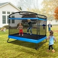 thumbnail image 2 of GIKPAL 3-in-1 Kids Trampoline with Swing Set, 6FT Rectangle Toddler Trampoline Indoor/Outdoor for Ages 3-8, Heavy-Duty Jumping Mat for Backyard Play, Blue, 2 of 7
