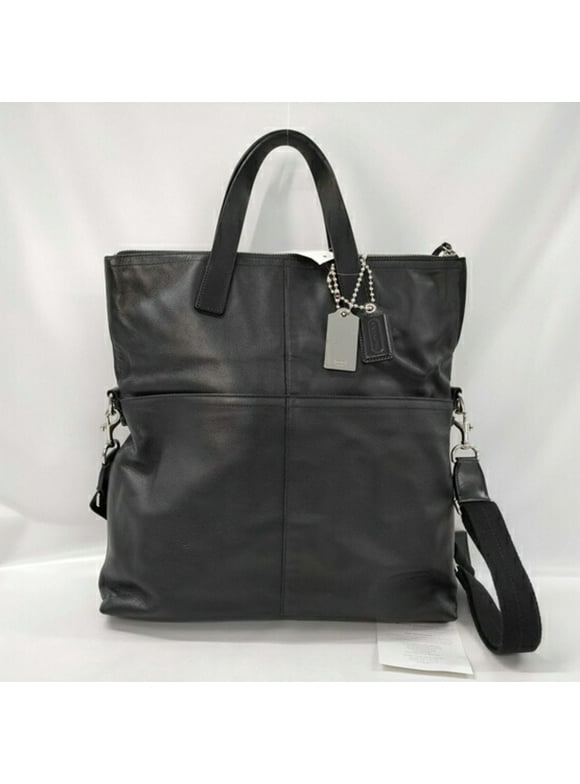 Pre-Owned COACH Tote Bag Thompson Crossbody Foldover 70493 Black Leather Men's... (Good)