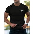 thumbnail image 2 of Agree With God printed men's heavy 220g cotton round neck short sleeve T-shirt, casual T-shirt, fashion comfortable breathable light summer top, 2 of 2
