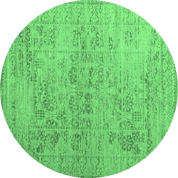 Ahgly Company Indoor Round Persian Emerald Green Traditional Area Rugs, 5' Round