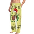 thumbnail image 2 of Daiia Avocado Merry Christmas Men's Sleep Pant with Pockets and Drawstring,Pajama Pants-Small, 2 of 9