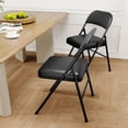 thumbnail image 4 of Bingirl 2-Pack Padded Folding Chairs - Portable, Stackable, and Foldable with Soft Padded Cushion and Back, Commercial Seat with Metal Frame for Office, Wedding, Dining, and Outdoor Use, Black, 4 of 8