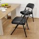 thumbnail image 4 of 2-pack padded folding sillas - portable, stackable, y foldable con soft padded cushion y back, commercial seat con metal frame para oficina, wedding, dining, y outdoor use, negra, 4 of 8
