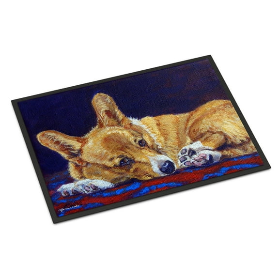 Corgi Blue Lonesome Door Mat