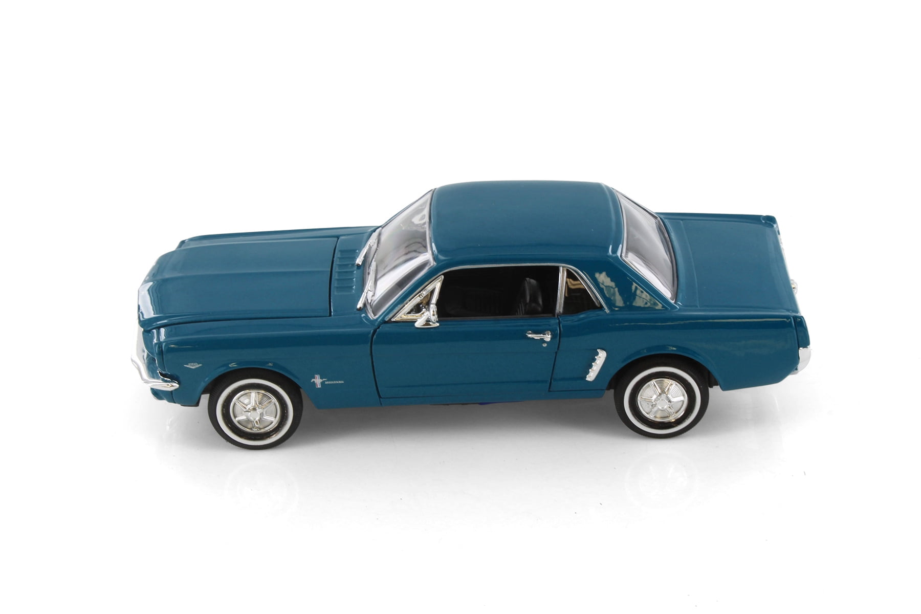 1964 Ford Mustang Coupe (1964.5), Metallic Turquoise Blue - Welly 22451/4D - 1/24 Scale Diecast Model Toy Car (Brand New but NO BOX)