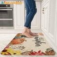 thumbnail image 2 of Hello Fall Kitchen Mat Set of 2, Thanksgiving Pumpkin Kitchen Rug, Holiday Creative Decorative Anti Fatigue Waterproof Stain Resistant Floor Rug Non Slip Cushioned Floor Mat - 17x29 and 17x47 Inch, 2 of 6