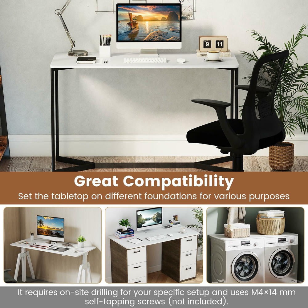 Kadyn Electric Height Adjustable Standing Desk Ergonomic Sit Stand Table with LED Display 2 Memory Height Settings for Home Office Study Workstation Furniture, White