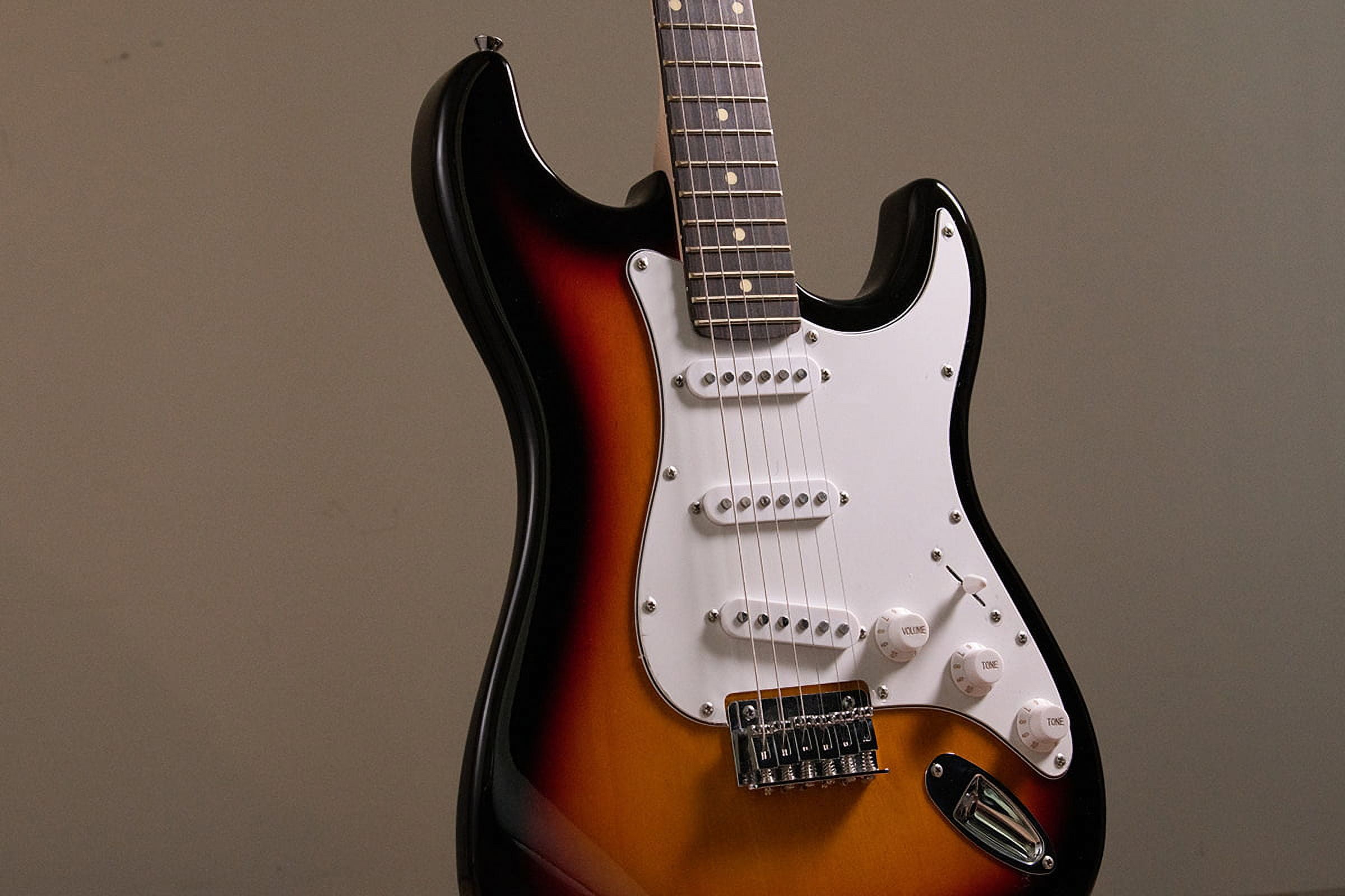 Ameritone "Learn to Play" Double Cutaway Tobacco Sunburst Electric Guitar with Play-A-Tab Chord Former, Headphone Amplifier, Gig Bag, and 3-Month Lesson Subscription