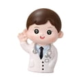 thumbnail image 2 of Doctor Statue Cake Día de regalo Angel en forma de muñeca en figuras blancas Escultura de resina para la mesa del hogar de aniversario, 2 of 8