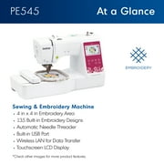 Brother PE545 Embroidery Machine with Built-in Designs and Wireless Connectivity