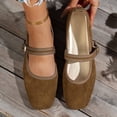 thumbnail image 6 of Rokment Women's Ballet Flat Dress Shoes Fall Stylish Casual Comfortable Ankle Strap Low Heels Walking Loafers for Casual Dressy Brown Size 7.5, 6 of 6