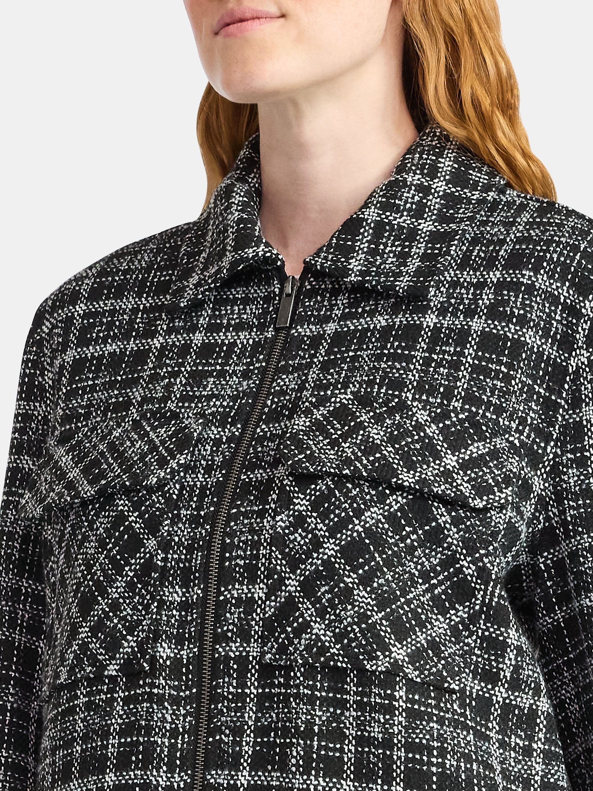 Time and Tru Women's Tweed Zip Jacket, Midweight, Sizes XS-XXXL