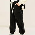 thumbnail image 2 of GigrtiJin Boys Girls Teens Trendy Sweatpants Solid Color Elastic Waisted Cinch Bottom Athletic Pants with Pocket 4-16 Years, 2 of 7