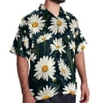 thumbnail image 2 of Daisy Men's Short Sleeve Poplin Shirt, Casual Printed Button Down Summer Beach Shirt - Unisex, 2 of 6