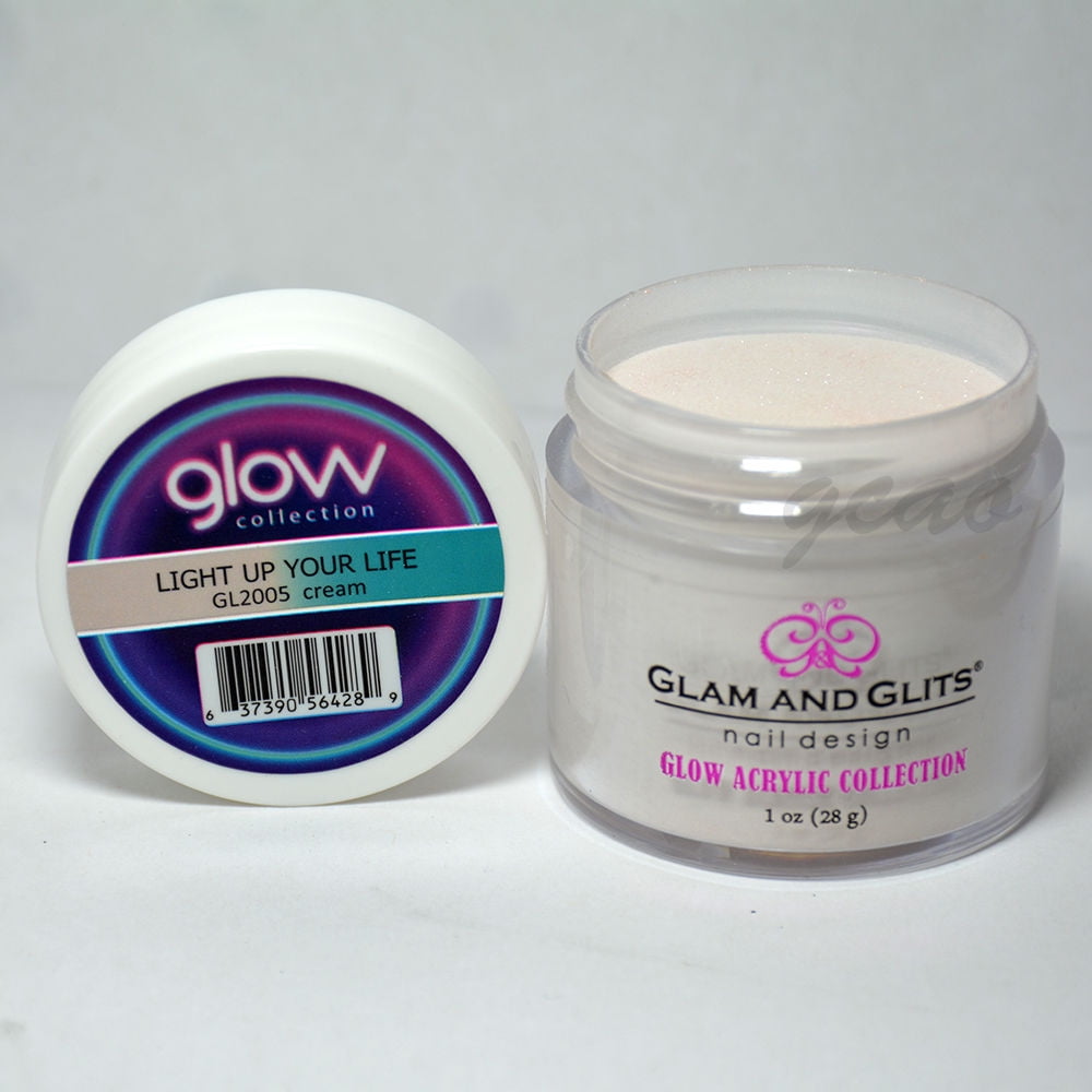 Glam and Glits GLOW ACRYLIC Glow in the Dark Nail Powder 2005 LIGHT UP