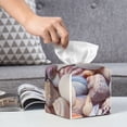 thumbnail image 6 of Sikiie Sea Shells Leather Tissue Box Cover Square, tissue box holder - 5.2”x5.2”x5.2”, 6 of 7