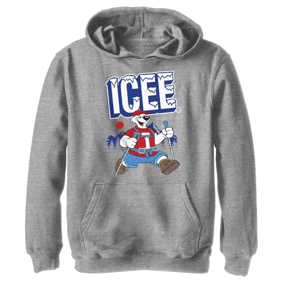 Boy's ICEE Bear Happy Hiking  Pull Over Hoodie Athletic Heather Medium