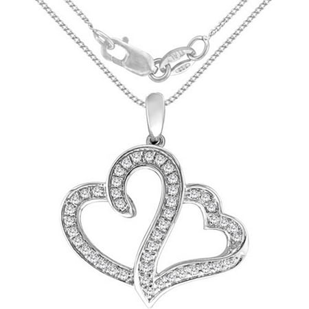 Heart 2 Heart 1/2 Carat T.W. Diamond Pendant in Sterling Silver, 20