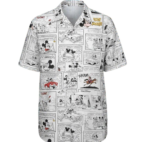 Hot new 2026 funny Retro Disney Crewneck, Embroidered Mickey & Friends Balloon Hawaiian shirt for fans, Cartoon Hawaiian shirt