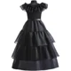 thumbnail image 5 of Vestidos de carnaval Miércoles Addams Disfraz de cosplay para niña 2023 Nuevos vestidos largos de noche de fiesta de malla para adolescentes 5 10 14 años, 5 of 5