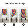 thumbnail image 4 of Psychedelic Art Chair Covers Set of 4 Colorful Tie Dye Abstract Pattern Swirl Stretch Spandex Kitchen Chair Slipcovers Removable Washable Geometric Parsons Chair Cover, 4 of 5