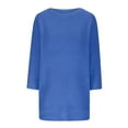 thumbnail image 5 of Women's Casual 3/4 Sleeve Loose Tunic Tops Solid Lightweight Knit Fall Pulover Sweater Blouses, 5 of 6